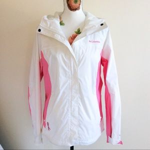 columbia pink fleece jacket breast cancer